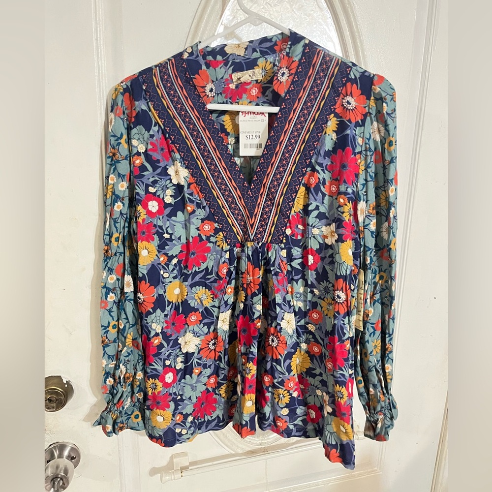 Brand new colorful blouse! With tags